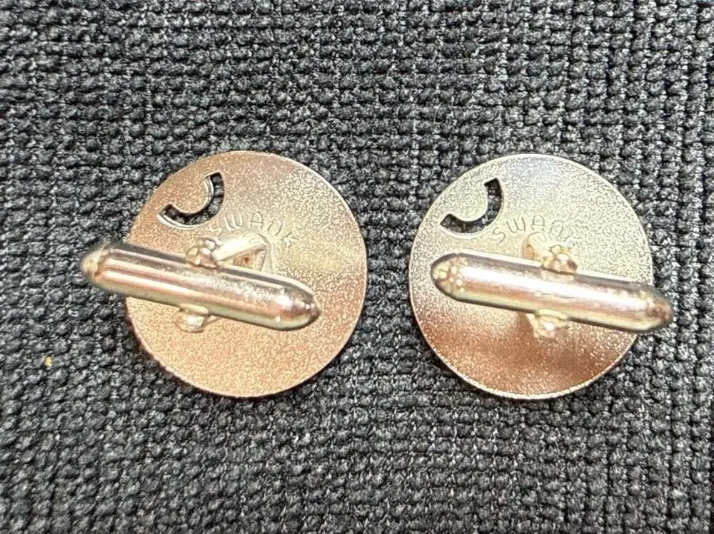 Vintage Swank Silver-Tone Sunburst Round Cufflinks